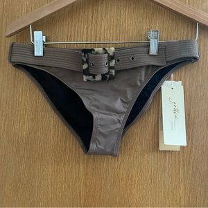 GOTTEX • NEW! Belted Bikini Bottoms - Taupe Gray - Size 10